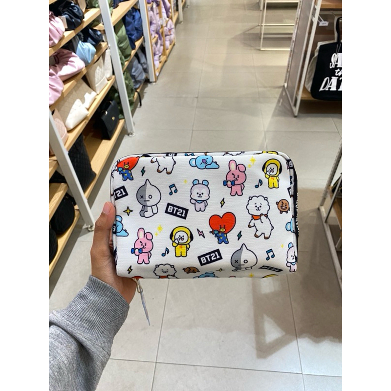 Miniso Original - BT21 cosmetic bag all over print / fullprint / bts lovers / storage multifunction 