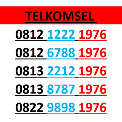 Nomor cantik telkomsel 4G 5G seri tahun 1976 r1000