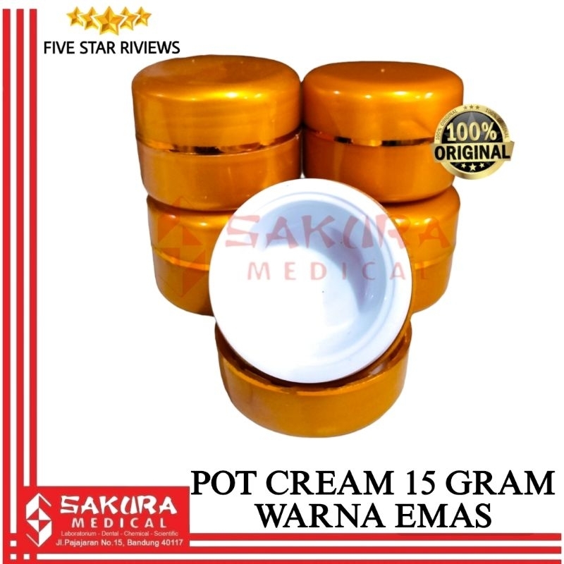 Pot cream 15 gram warna emas