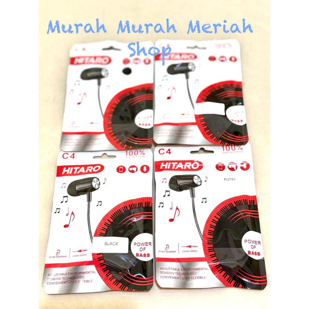 Baru Hitaro C4 Teknologi Jepang Headset Murah Berkualitas Power of Bass Earphone Full Power Rp 6.000