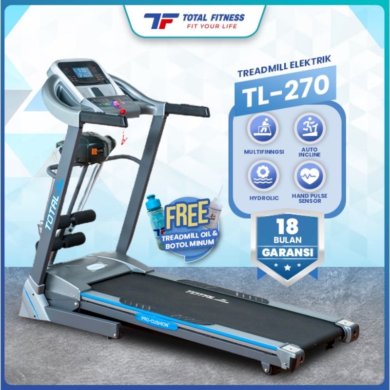 Treadmill Elektrik Total TL 270 Treadmil Listrik Murah Auto Incline Otomatis