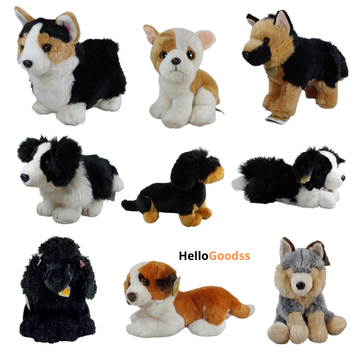 Boneka binatang Anjing Puddle Bulldog MountainBernese German Shepherd  Border Colie Serigala Dachshu