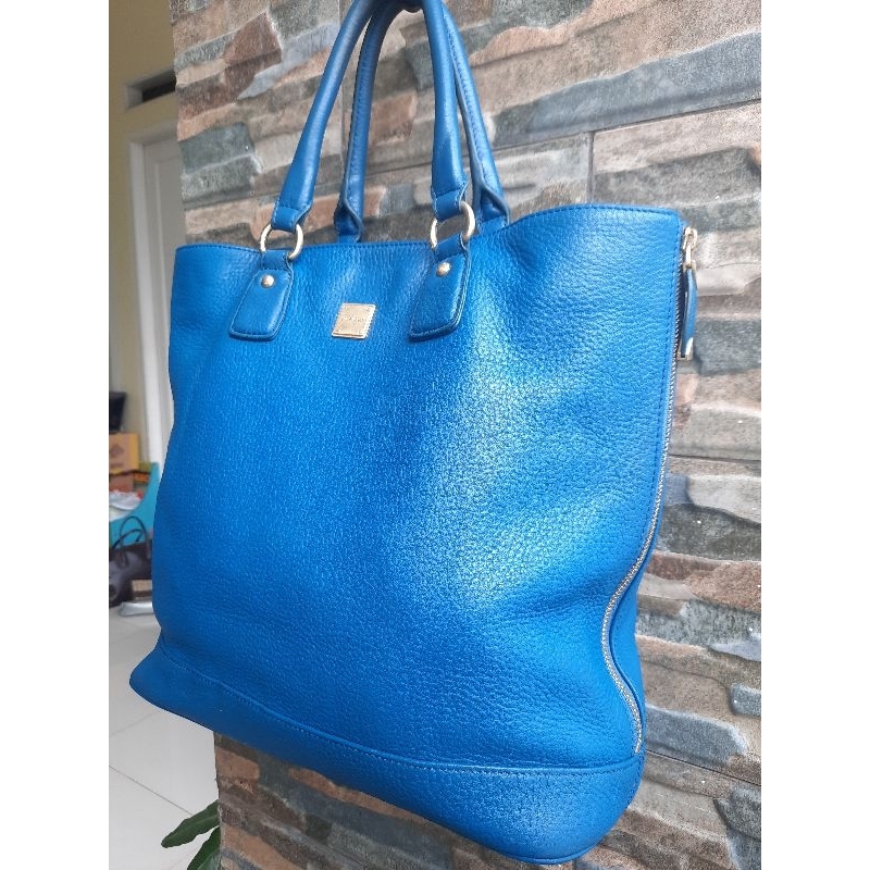 Totebag Biru SISLEY - TAS PRELOVED BRANDED ORIGINAL