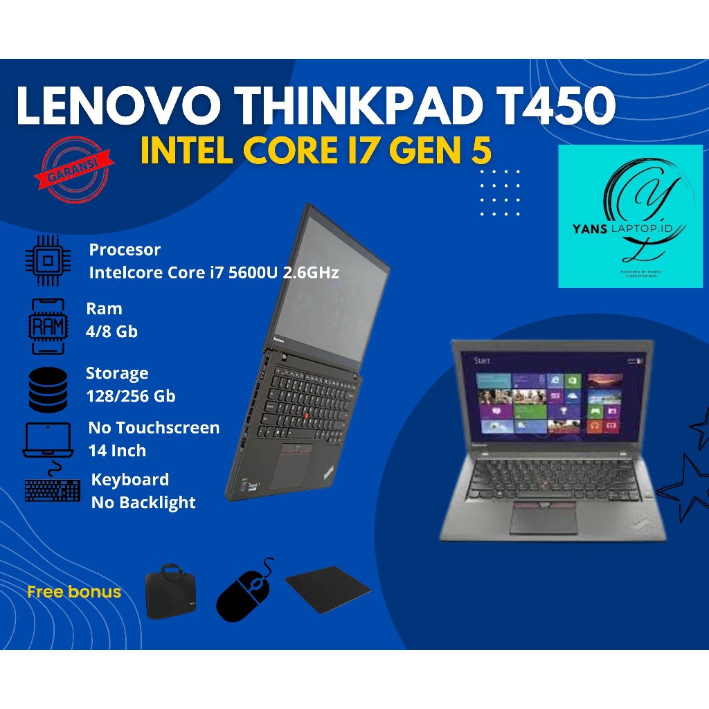 LENOVO THINKPAD T450 INTELCORE i7 GEN 5