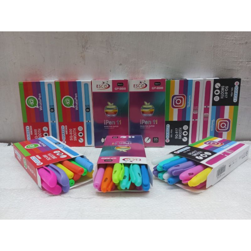 

(1pak)Bolpoin gel Squeezy/Pulpen gel Ipen/Bolpoin gel Esco