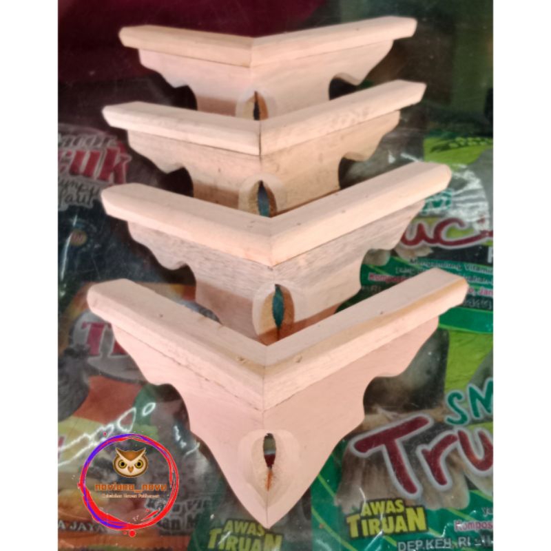 KAKI SANGKAR KOSAN KANDANG BURUNG KOTAK KAYU 1 SET 4 BIJI MODEL SIMPLE KEMBANG GARENGAN