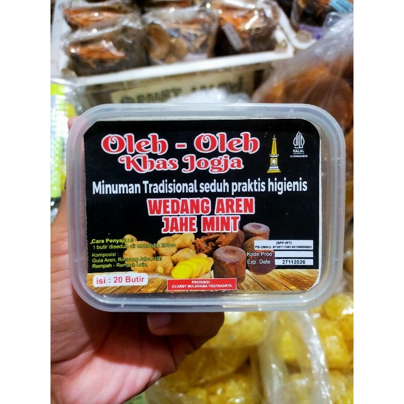 

Wedang praktis - wedang aren - ekstra jahe mint - minuman tradisional - oleh-oleh Jogja