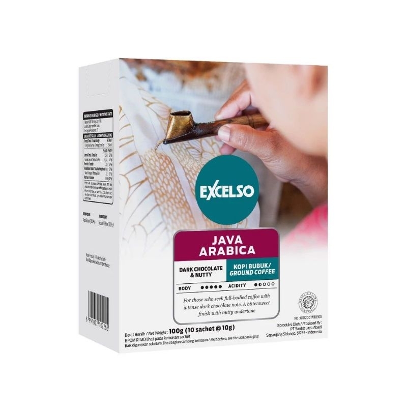 

Excelso Single Serving Java Arabica Bubuk 10g/sachet (10scht x 10g)
