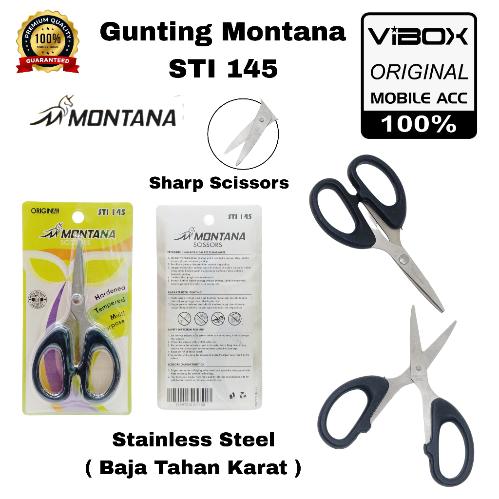 

(1pc) Montana Scissors / Gunting Montana STI-145 Original Stainle Tajam Awet Untuk Sekolah Kantor Rumah Konveksi[MPG]