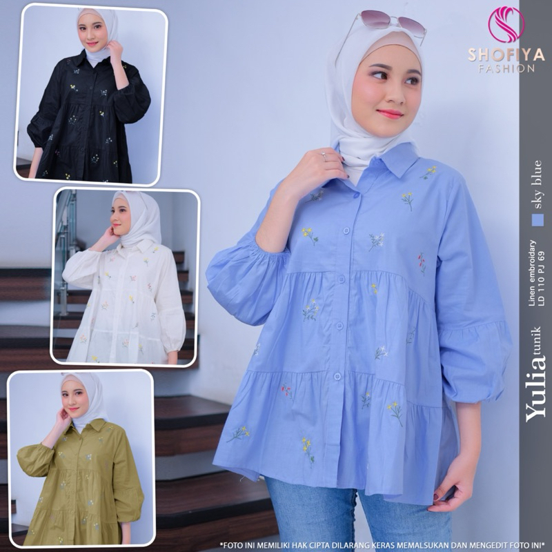 Yulia Tunik // Tunik Atasan Wanita Motif Bunga-Bunga