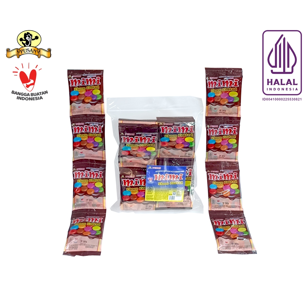 

Permen Mimi Chocolate Bean Pusan Cokelat Kancing 1 Renceng isi 10 Pcs 12gr