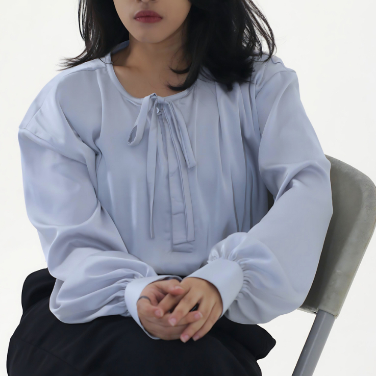 AKSENE - Vine Blouse | Blus Satin Silk Wanita | Atasan Cantik Kekinian Viral Top