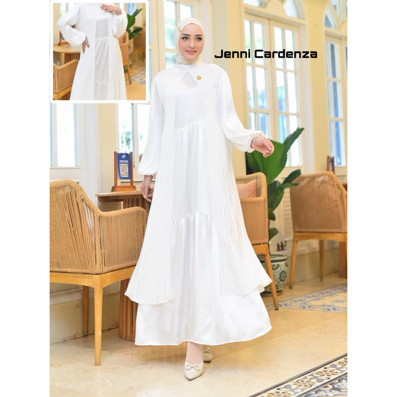 Gamis Terbaru/Gamis Putih/Gamis Wanita Muslim/Abaya Putih/Dress Basic/Gamis Cerutty/Shimmer/Dress Ca