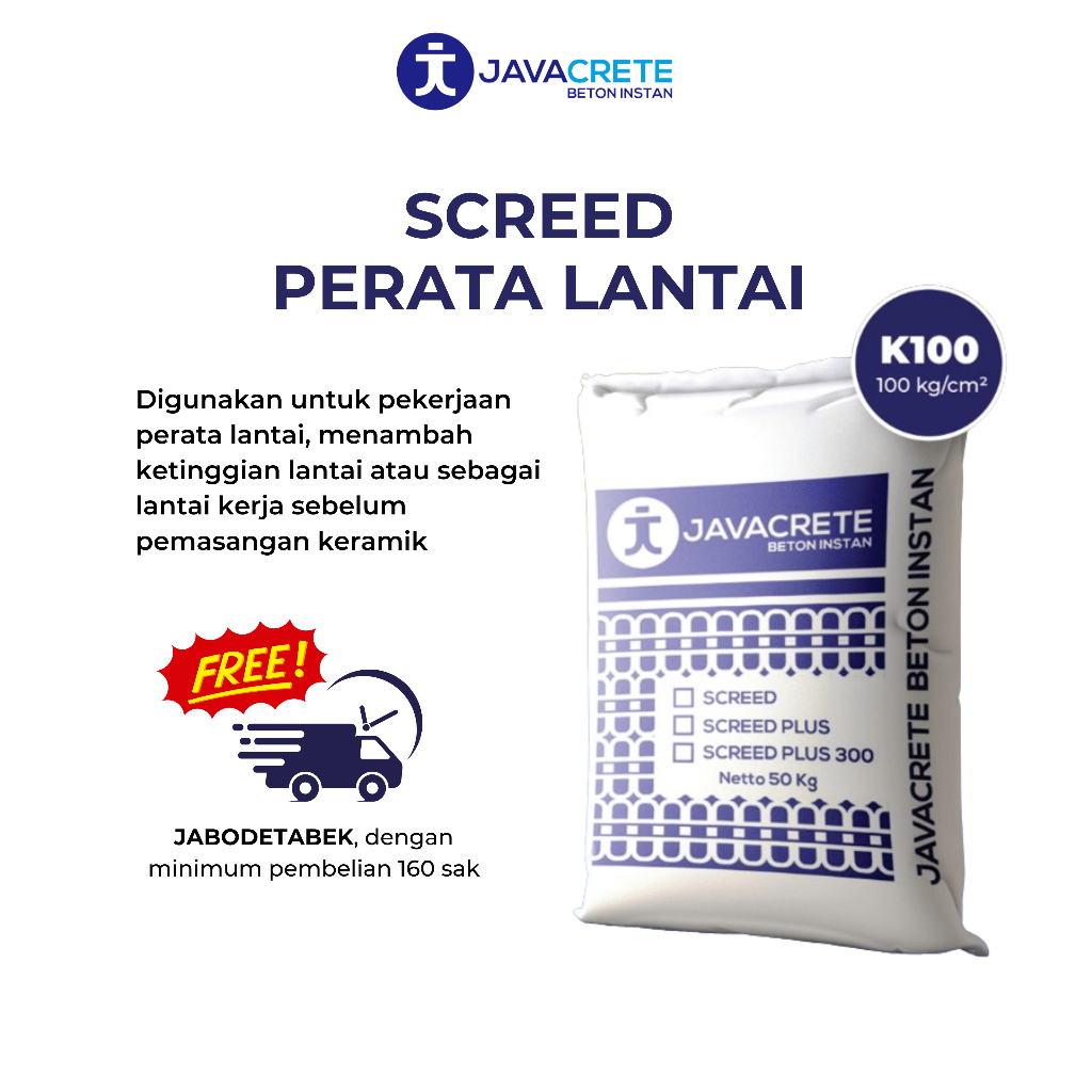 JAVACRETE Mortar Perata Lantai / Screed K100