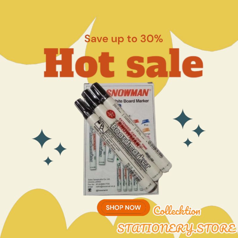 

Spidol Snowman white board bg12 warna hitam
