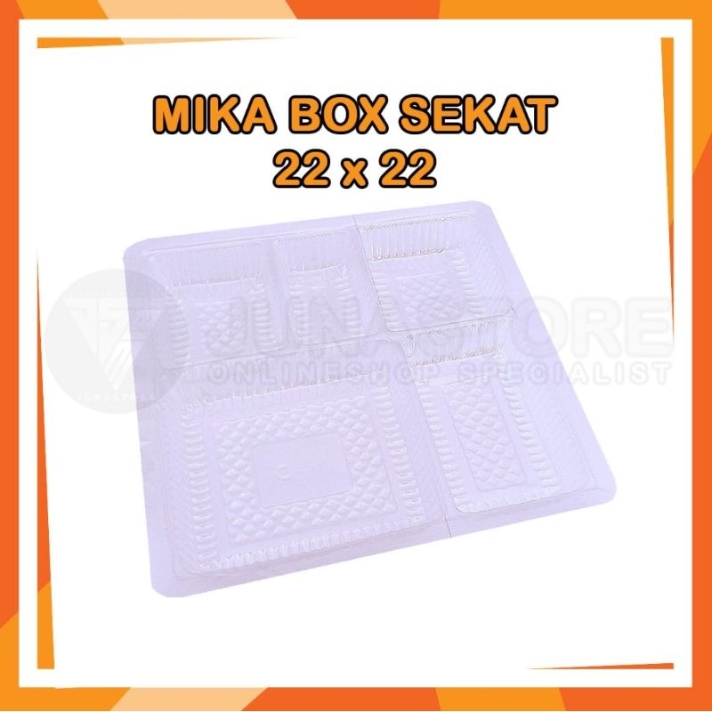 Mika dus nasi 22 x 22 / mika kotak nasi 22 x 22 / mika sekat 5 dus nasi