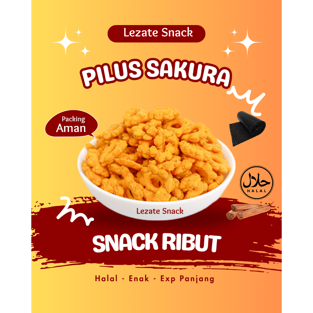 

Snack Ribut Gurih 1KG Kiloan Murah Enak Renyah / Pilus Sakura Original Warna Warni Jadul Kue Kembang Bunga Ribut Gurih Lezate Snack