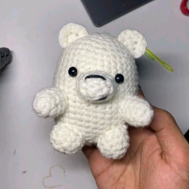 ice bear crochet amigurumi boneka rajut ice bear, we bare bear