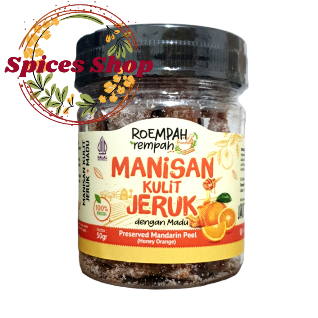 

Manisan Kulit Jeruk + Madu ROEMPAH REMPAH / Mandarin Orange Peel 50Gr