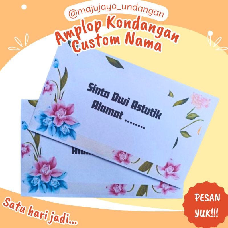 

Amplop Kondangan Custom Nama | Murah | Ukuran 15x9 cm | Isi 1 Pack 50 pcs