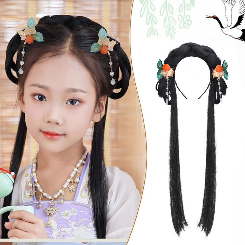 Hiasan Kepala Kostum Kuno Anak-anak, Aksesori Rambut Anak Perempuan, Hiasan Rambut Gaya Antik Chigno