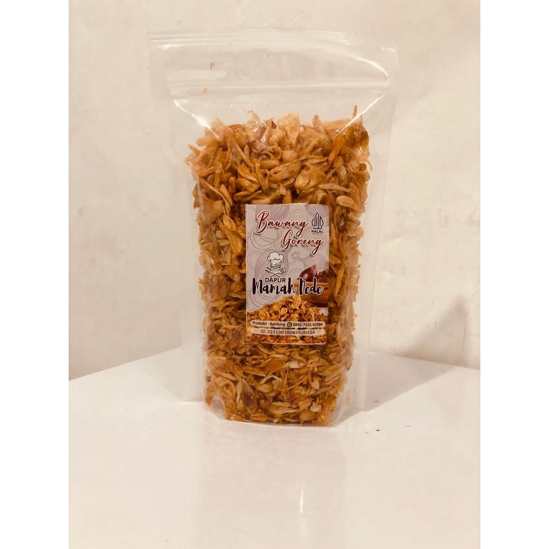 

Mamahdede bawanggoreng premium asli Sumenep kemasan 200gr pouch