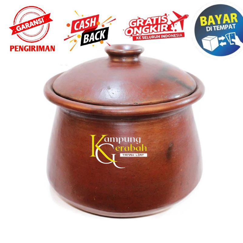 KWALI TANAH LIAT 7-10 LITER | KWALI GERABAH TANAH LIAT | KWALI TRADISIONAL