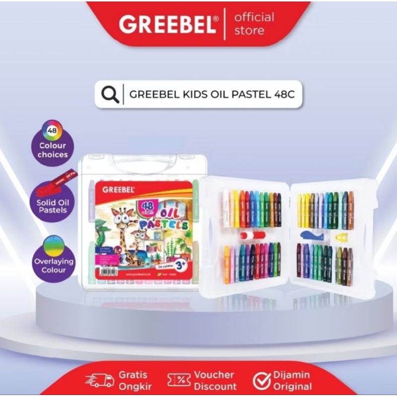 

48 GREEBEL Crayon Krayon OIL PASTEL 48Warna