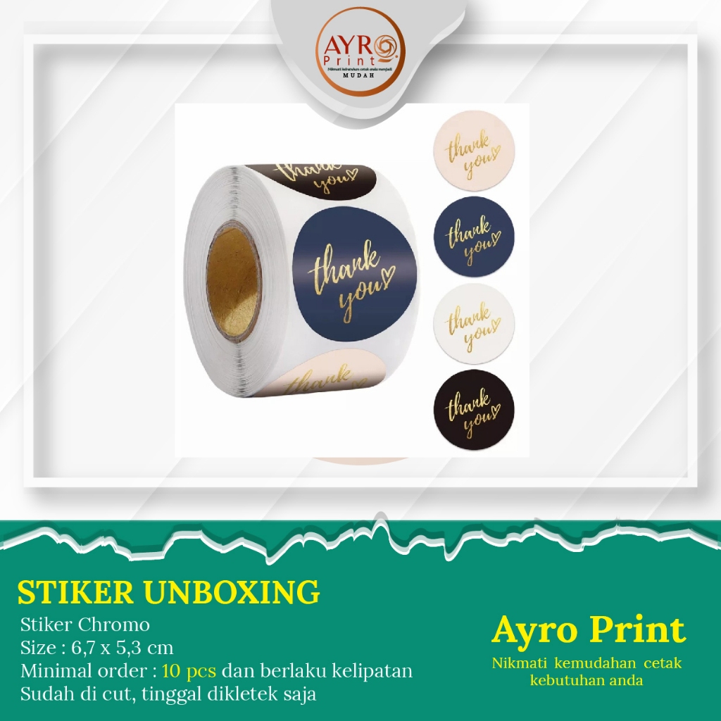 

Sign Sticker Stiker Segel Thank You Ukuran 2.5 cm