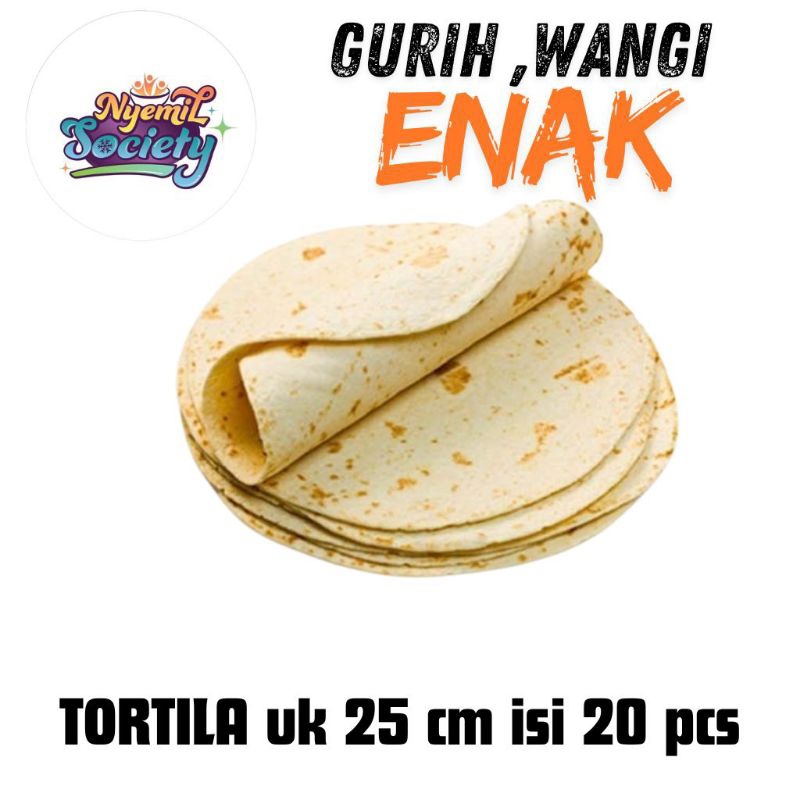 

Kulit Kebab Tortilla PREMIUM 25 cm isi 20 lembar tortila tacos nachos roti canai maryam libanes halal termurah