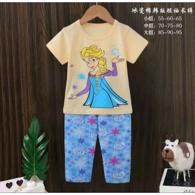 Setelan Harian Anak Baju Pendek Celana Panjang Laki-laki/Perempuan 1-3 Tahun