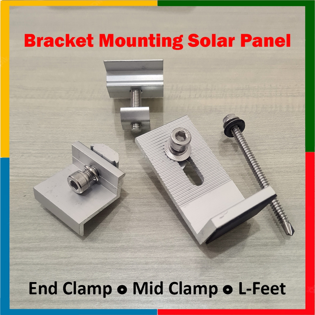 Bracket Mounting Solar Panel End Clamp Mid Clamp L-Feet breket PV Bracket