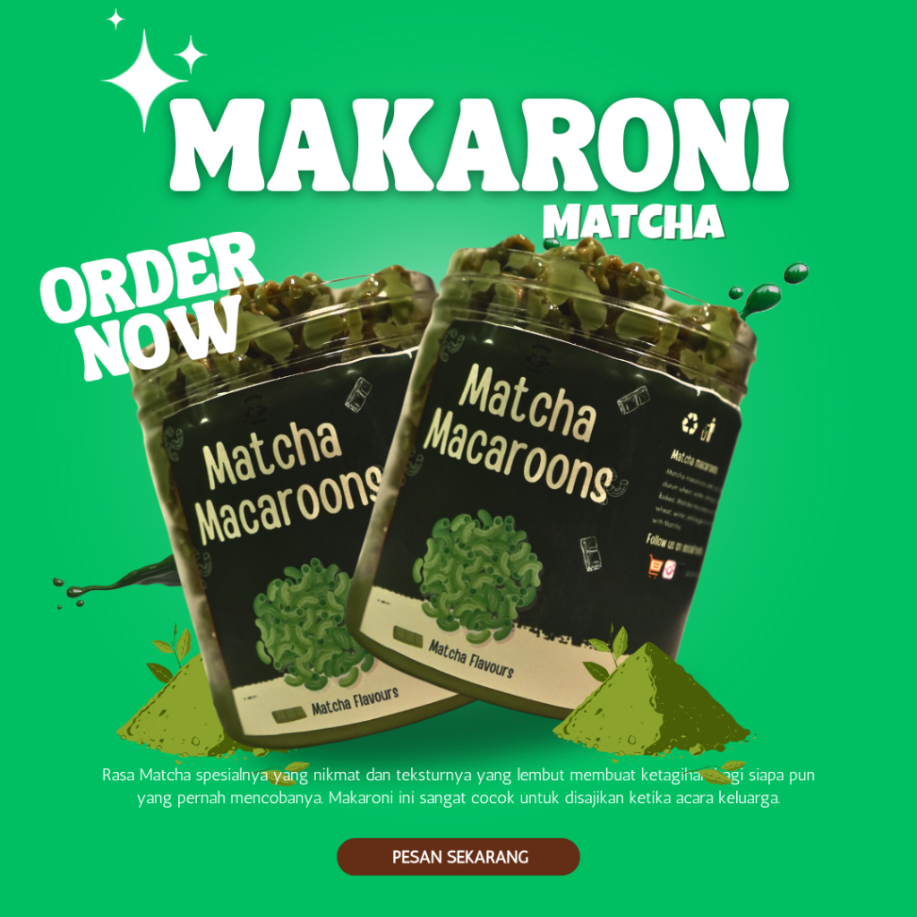 

MAKARONI LUMER MATCHA BELI 1 GRATIS 1 SNACK