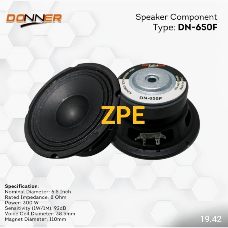speaker 6" speaker Donner 6 inchi speaker midle