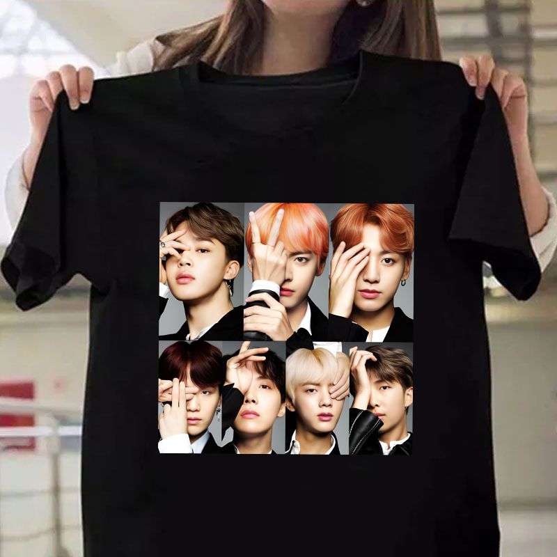 Kaos Pria Wanita Kpop BTS ARMY BT21 All Member Oversize Lengan Panjang Pendek Jumbo Baju Kaos Cewek 