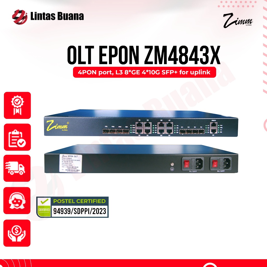 OLT EPON HSGQ-E04ID | OLT HIOSO 4PON 1G Uplink | OLT EPON 4 PON AC DC ZIMMLINK