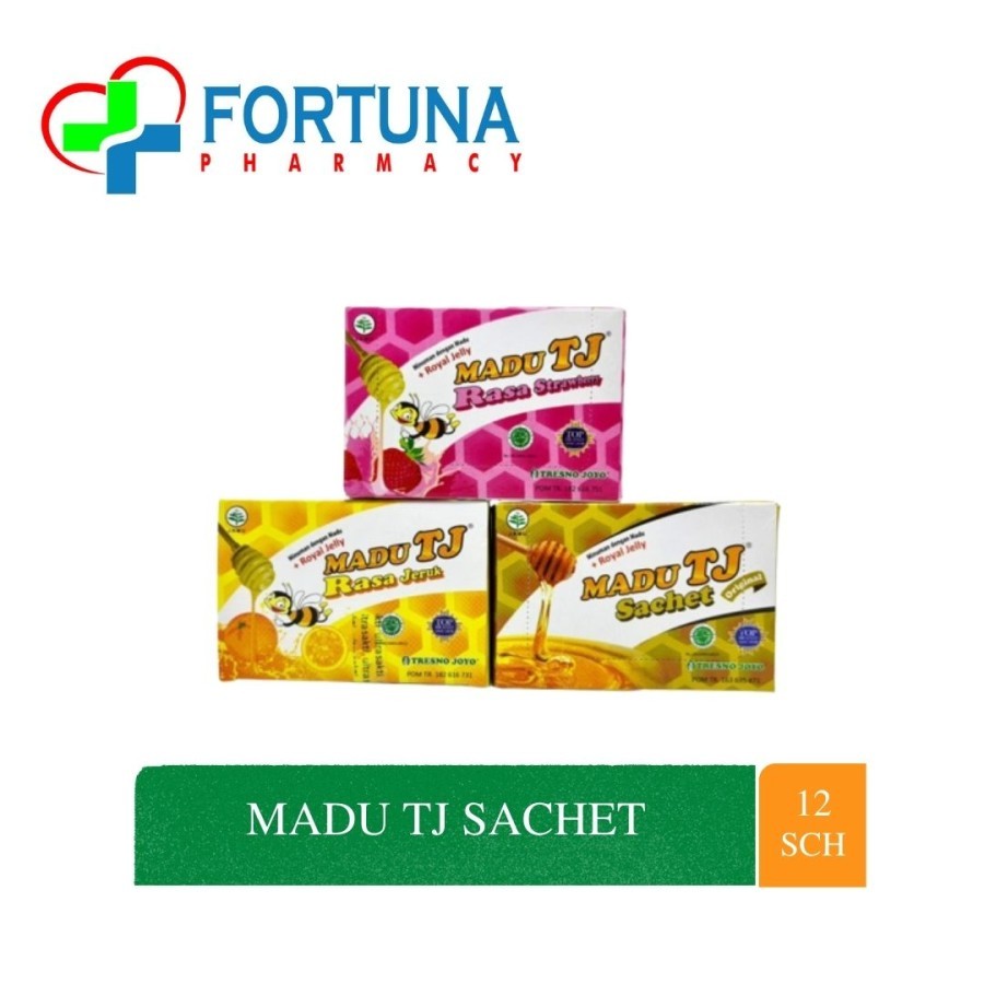 

MADU TJ SACHET | 1 BOX Isi 12 Sachet | Original - Jeruk - Strawberry