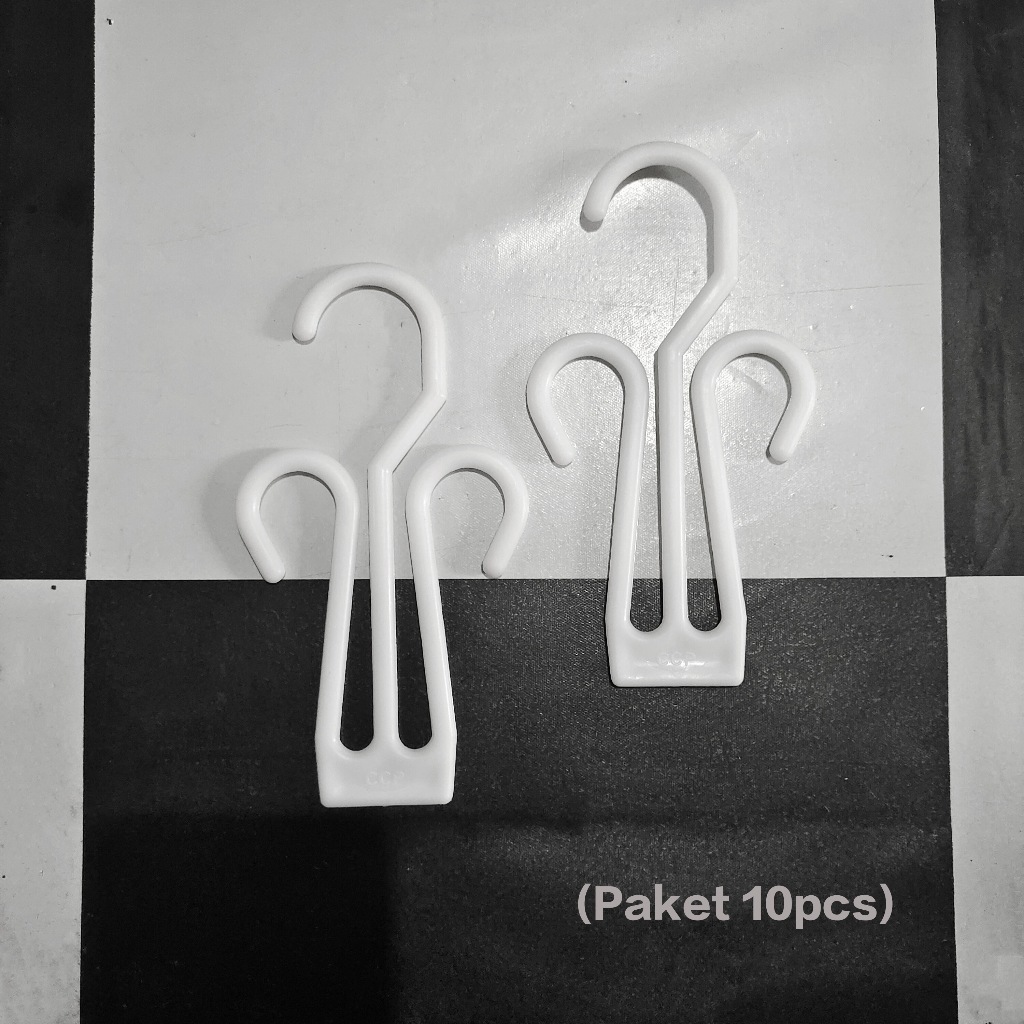 Hanger Gantungan Sandal Selop Sepatu Warna Putih Dan Hitam (Isi 10pc) Display Toko