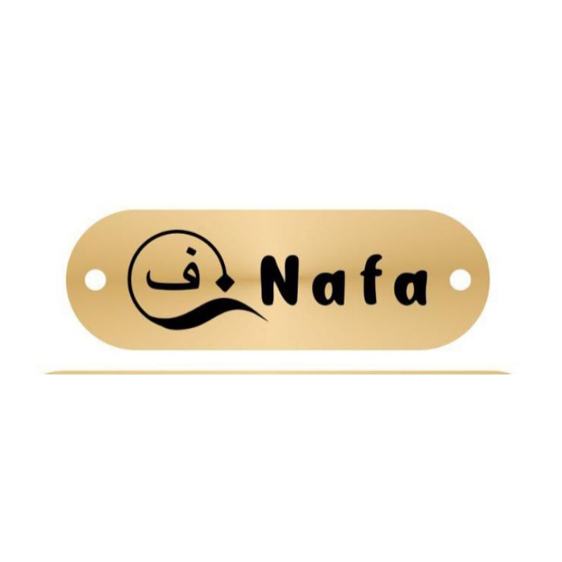 

label akrilik Nafa hijab ukuran 1x3 cm gold 150 pcs