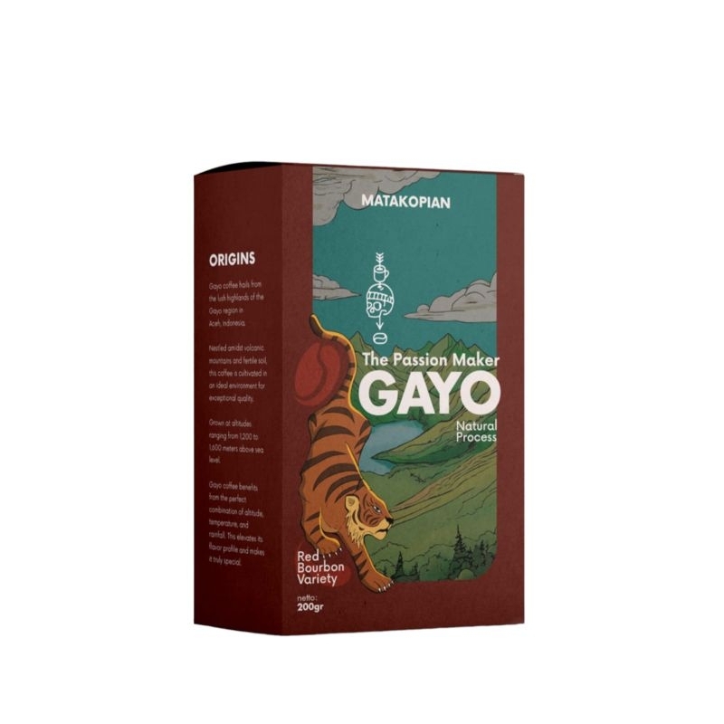 

Kopi Arabika Gayo Natural proses (200 gr) , Single Origin, Red bourbon variety