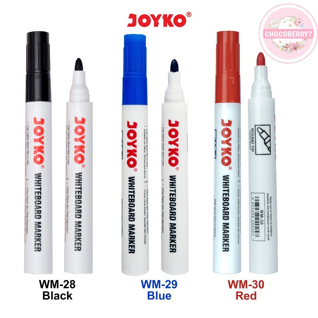 

Joyko Whiteboard Marker Spidol Papan Putih Hitam Biru Merah WM28 WM29 WM30 Joyko White Board