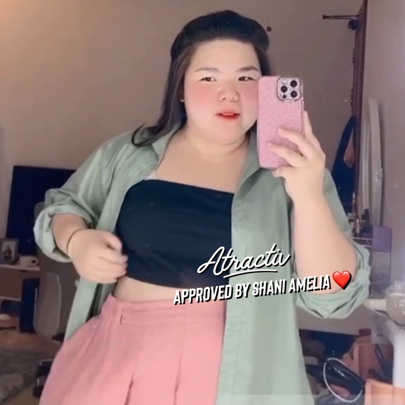 ATRACTIV Kemben Hitam Jumbo Kemben Kaos Jumbo Kemben Crop Big Size Shani Amelia