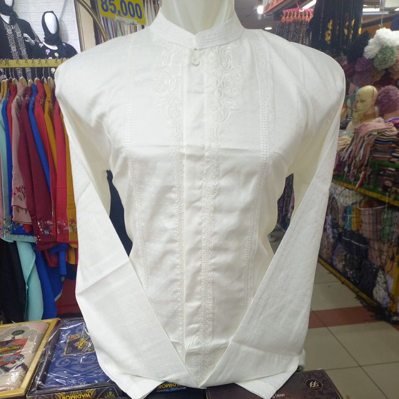 Baju koko lengan panjang bahan semi sutra