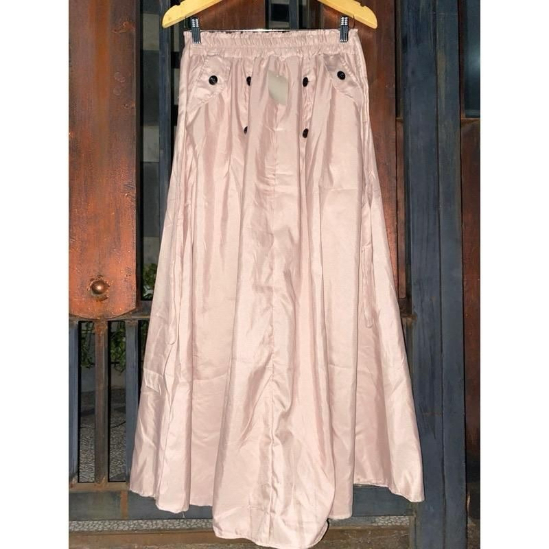 ROK PAYUNG  PANJANG POLOS BAHAN KATUN Model rok payung