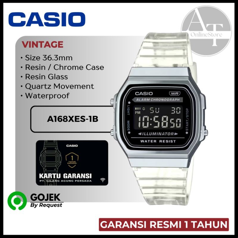Jam Tangan Unisex Casio A168XES-1B A168XES ORIGINAL Resmi