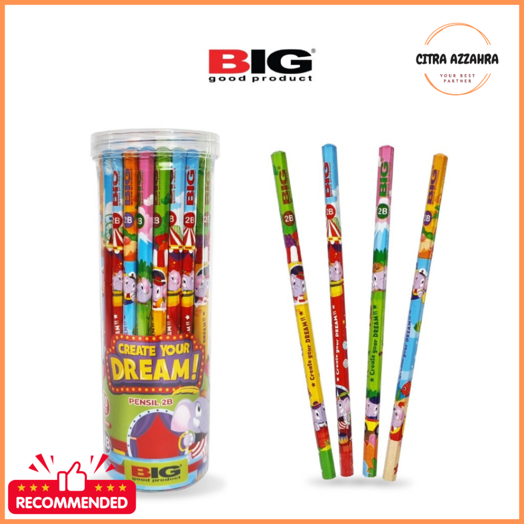 

1 TUBE ISI 50 Pcs BIG Pensil 2B Karakter Seri Bum Elephant Graphite Pencil Extra Dark PS-007