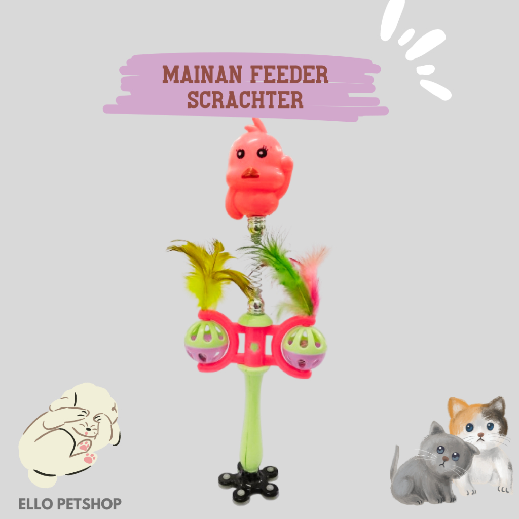 MAINAN KUCING FEEDER SCRACTER