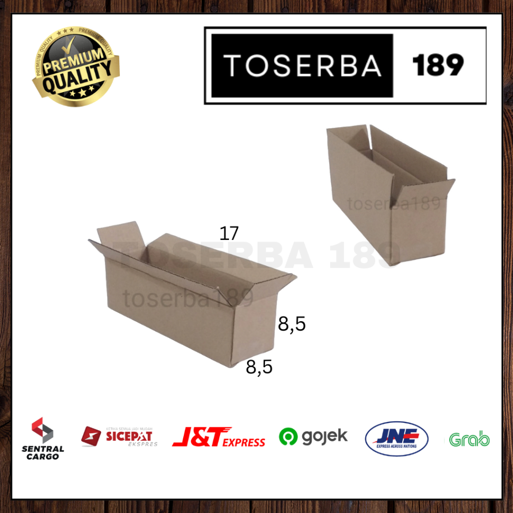 

kotak kardus box packing uk 17x8,5x8,5 SHEET POLOS