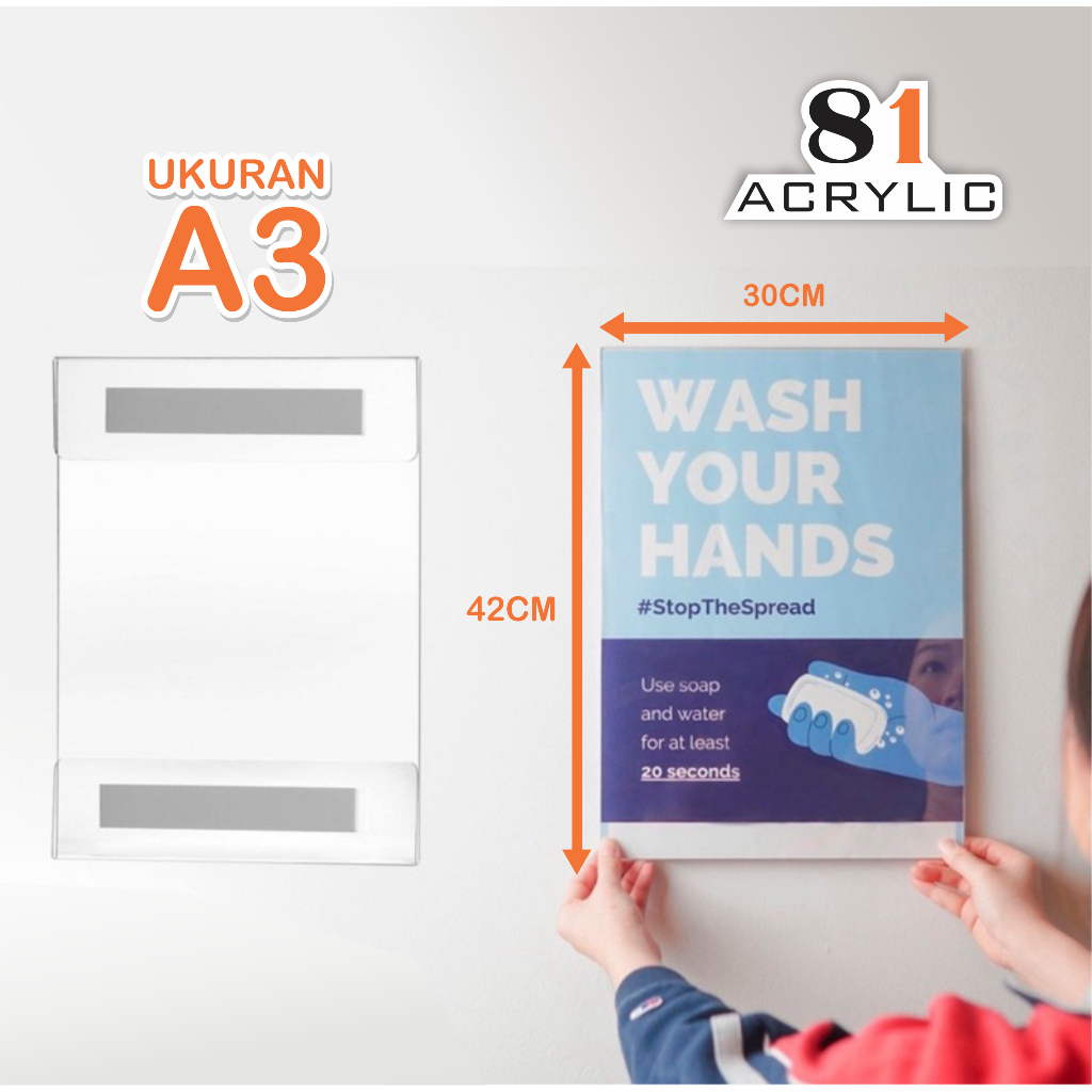 

TEMPAT BROSUR AKRILIK / AKRILIK TEMPEL / SIGN HOLDER AKRILIK A3