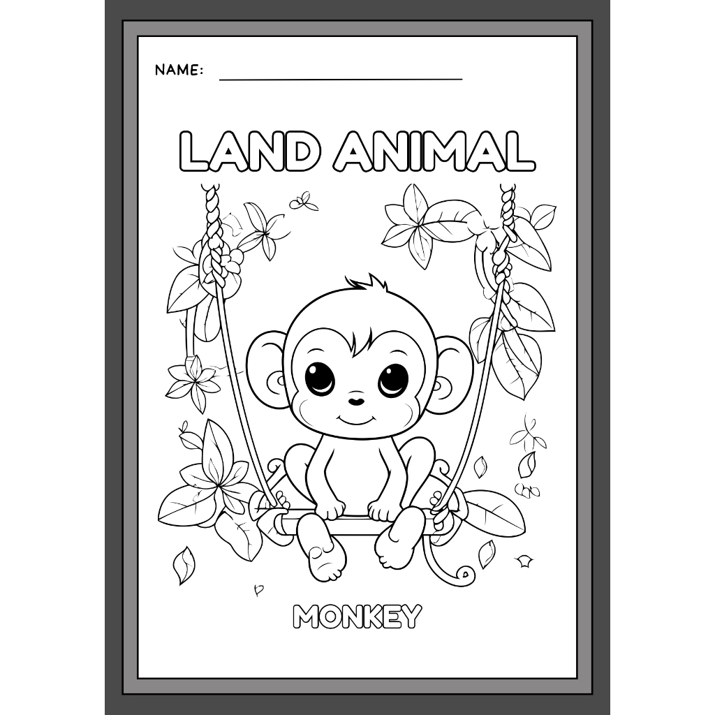 

Kertas Mewarnai Edukasi Anak Mewarnai Monkey A4 Premium Paper